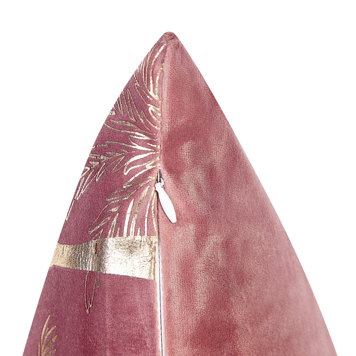 Dekokissen 2er Set CARANDAY Samtstoff 45 x 45 cm Rosa Pflanzenmuster