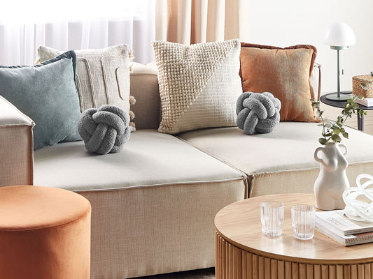 Dekokissen 2er Set MALNI Bouclé 19 x 19 cm Grau Ohne Muster