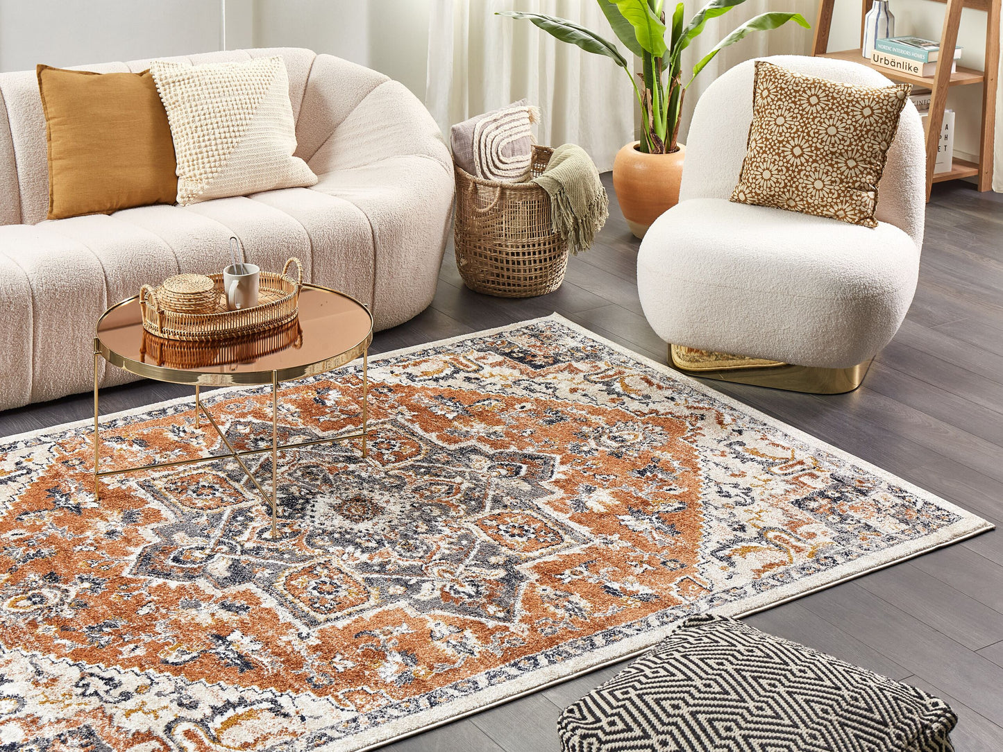 Teppich mehrfarbig 160 x 230 cm orientalisches Muster Kurzflor METSAMOR