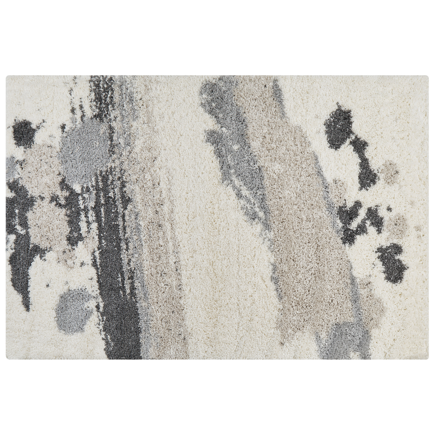 Teppich weiss / grau 200 x 300 cm Shaggy Langflor GORIS