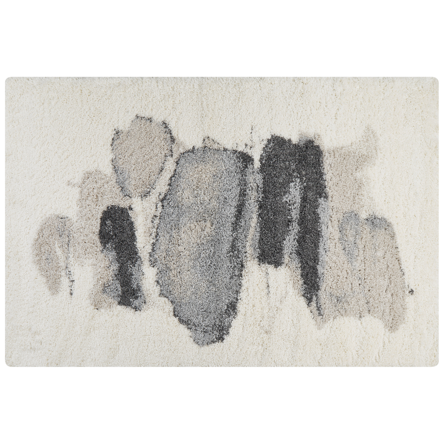 Teppich weiss / grau 200 x 300 cm abstraktes Muster Shaggy MASIS