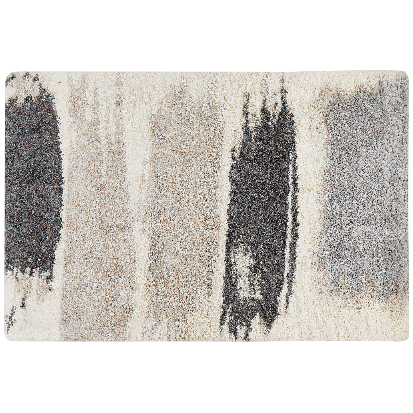 Teppich weiss / grau 200 x 300 cm abstarktes Muster Shaggy MARTUNI