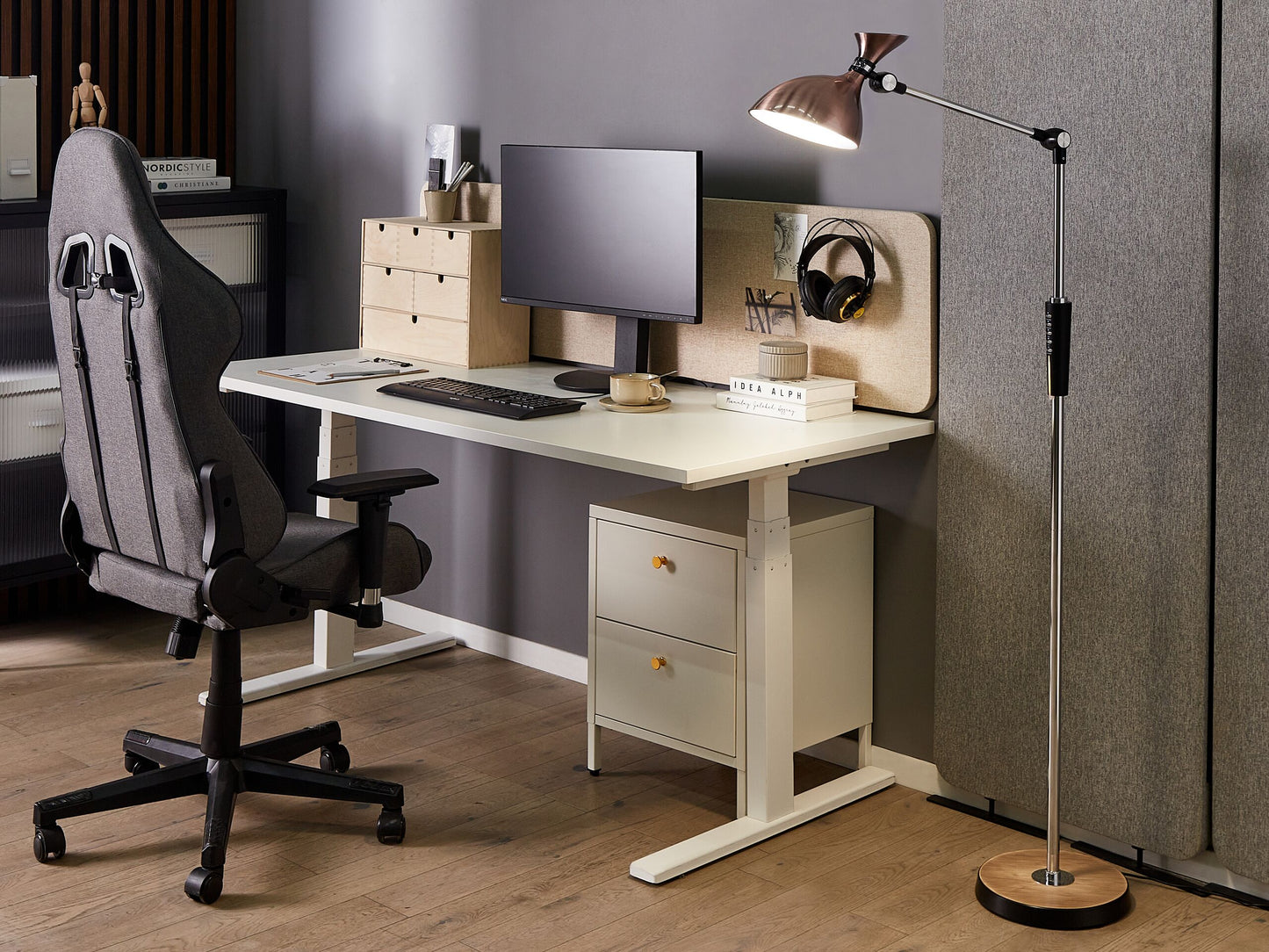LED Stehlampe ANDROMEDA mit Dimmer Metall Kupfer