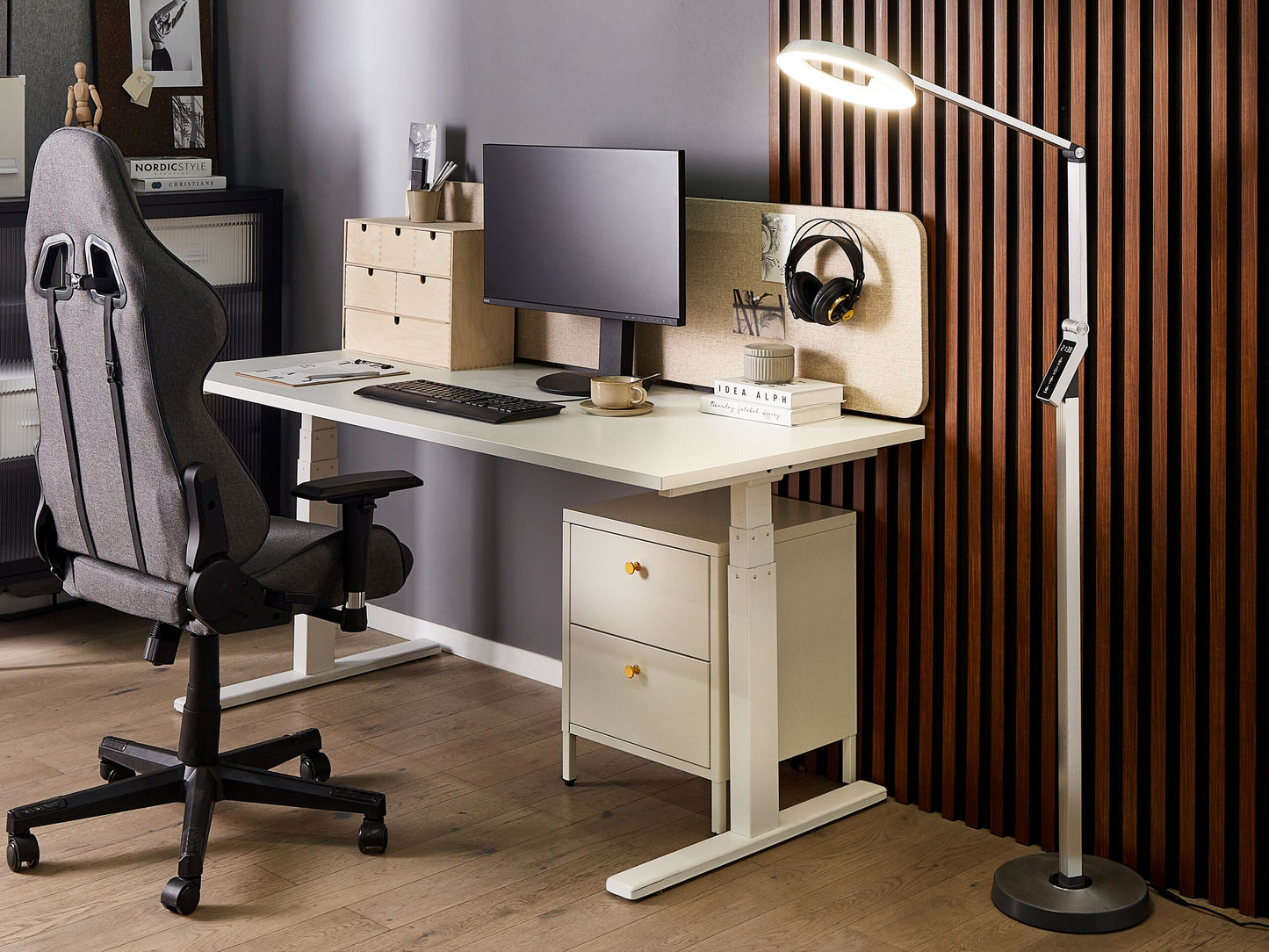 LED Stehlampe CARINA mit Dimmer Metall Silber