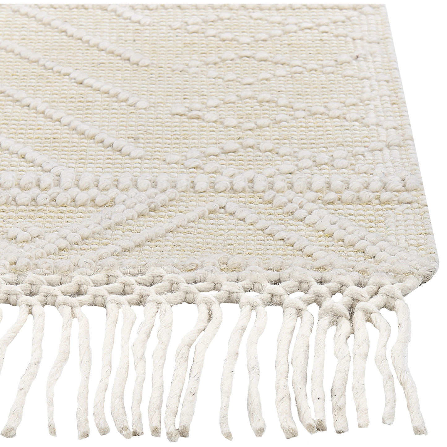 Teppich Wolle beige 160 x 230 cm geometrisches Muster MAVIKENT