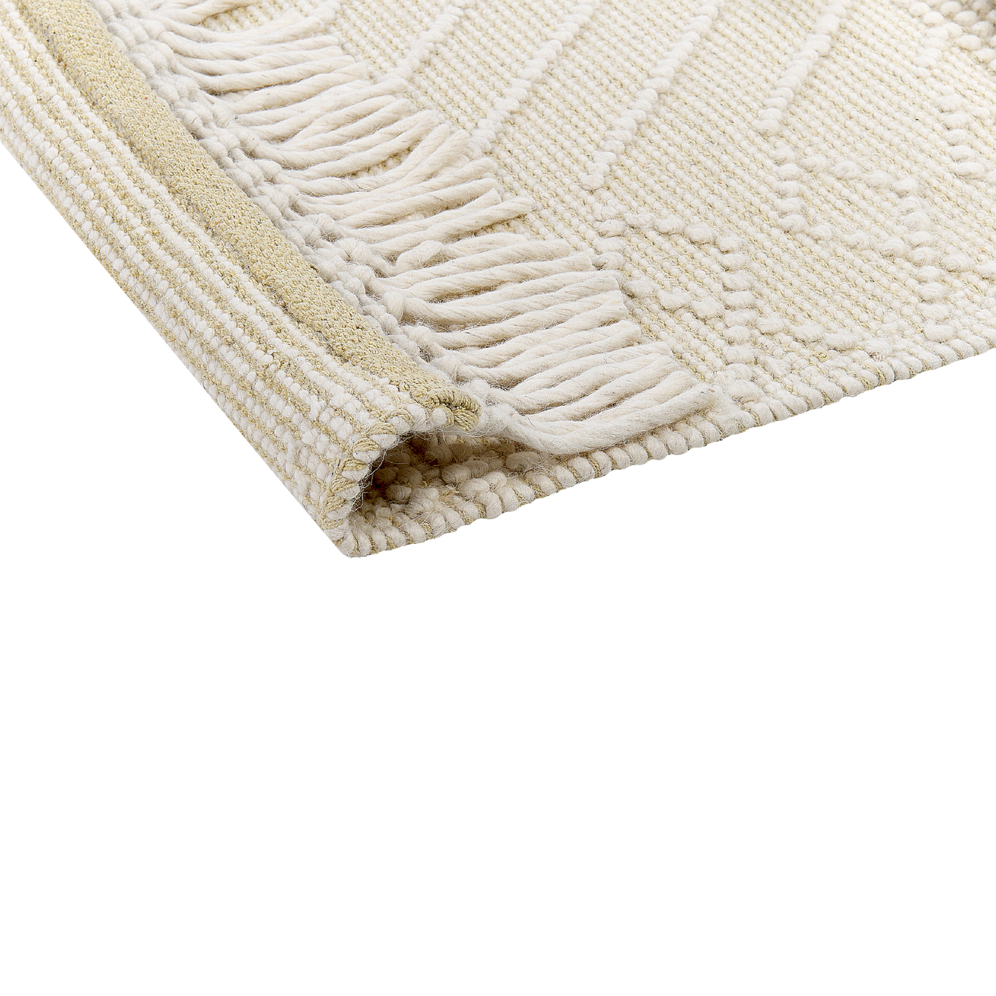 Teppich Wolle beige 160 x 230 cm geometrisches Muster MAVIKENT