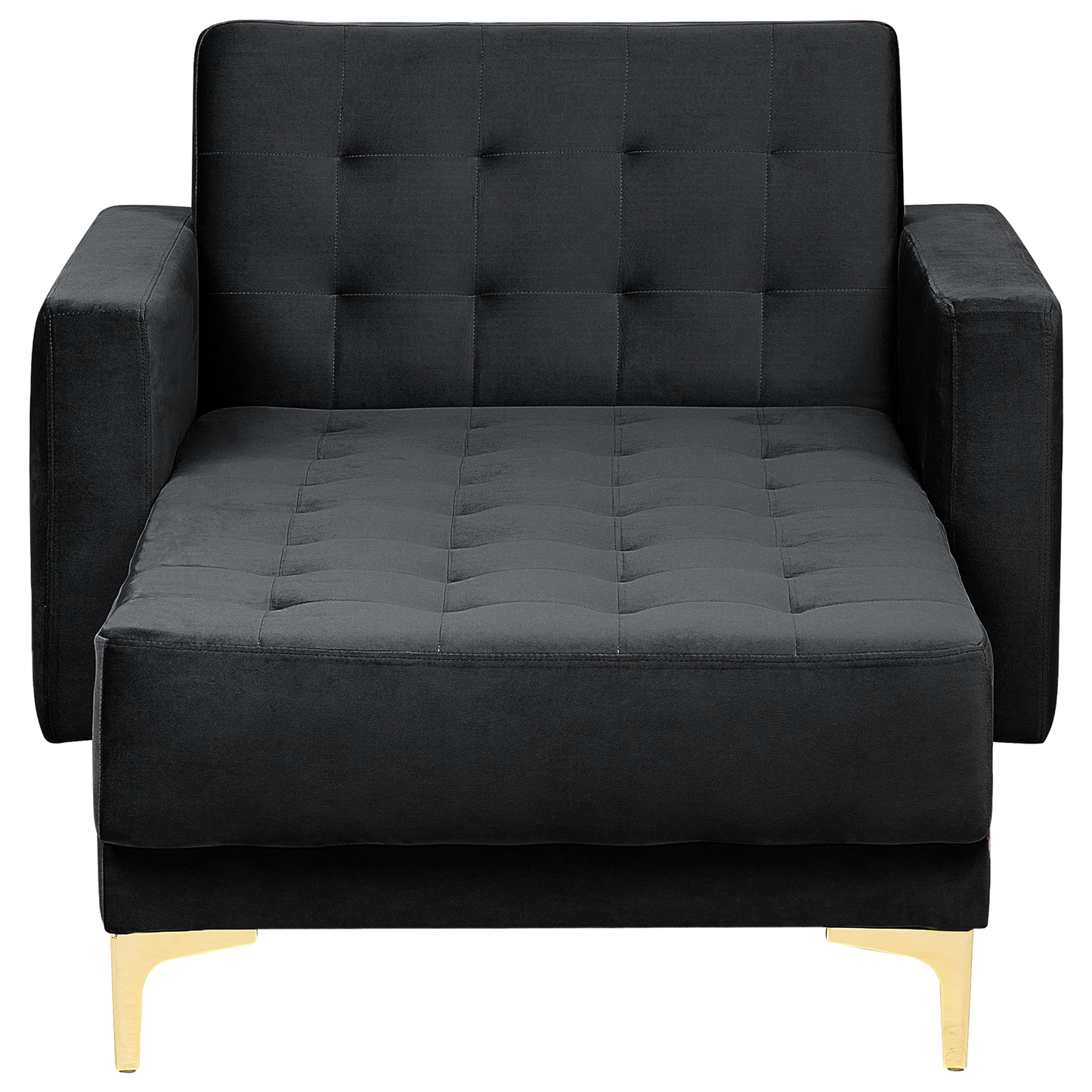 Chaiselongue Samtstoff schwarz / gold ABERDEEN