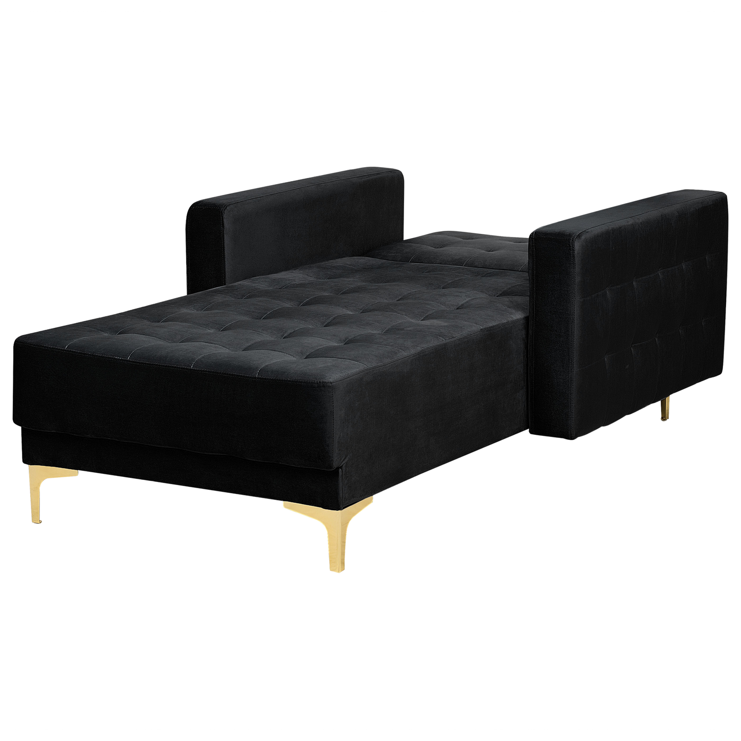 Chaiselongue Samtstoff schwarz / gold ABERDEEN