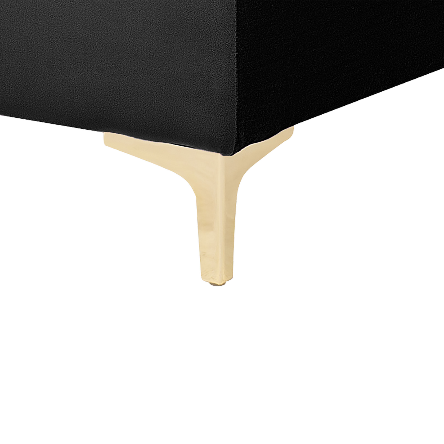 Chaiselongue Samtstoff schwarz / gold ABERDEEN