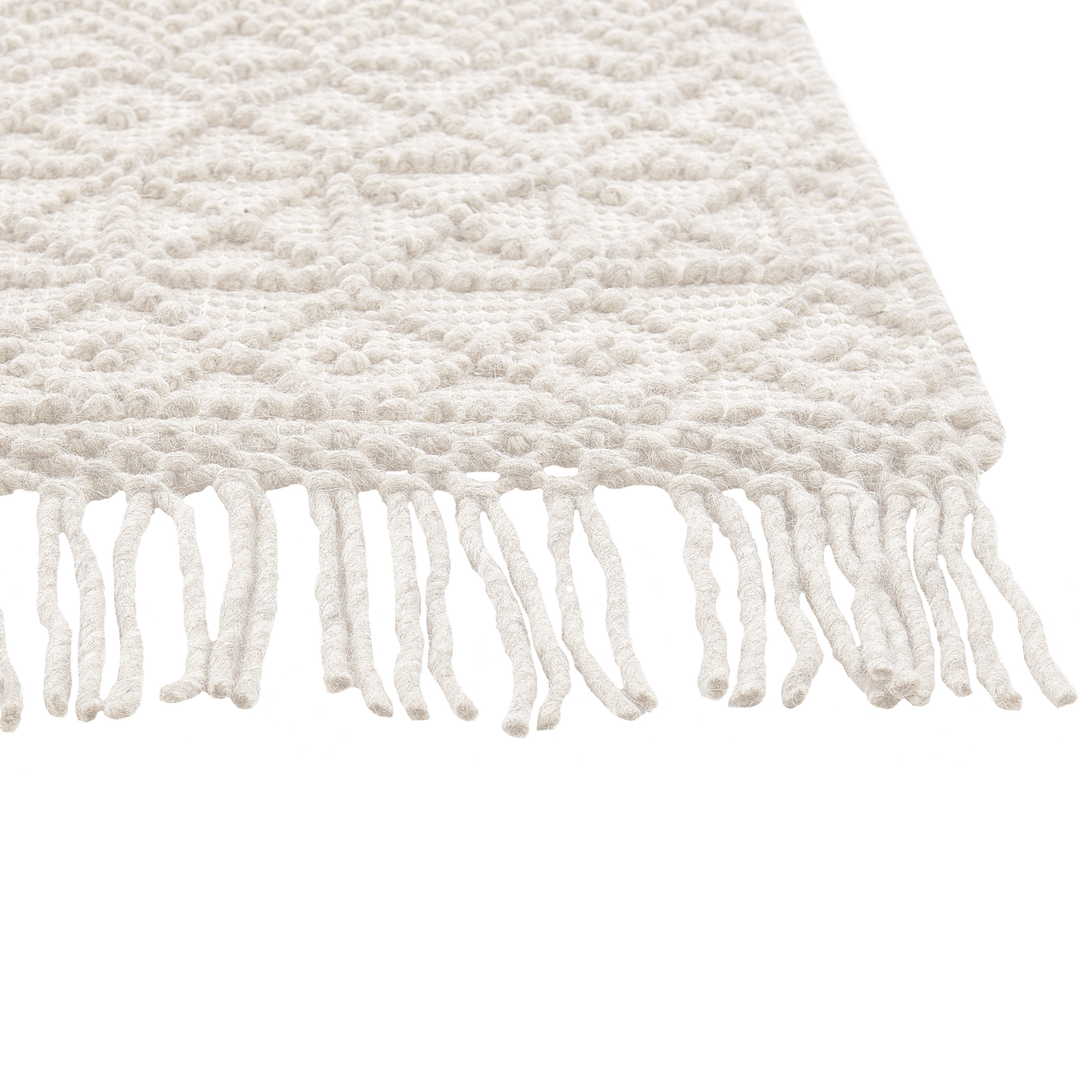 Teppich Wolle hellbeige 160 x 230 cm Kurzflor ALUCRA