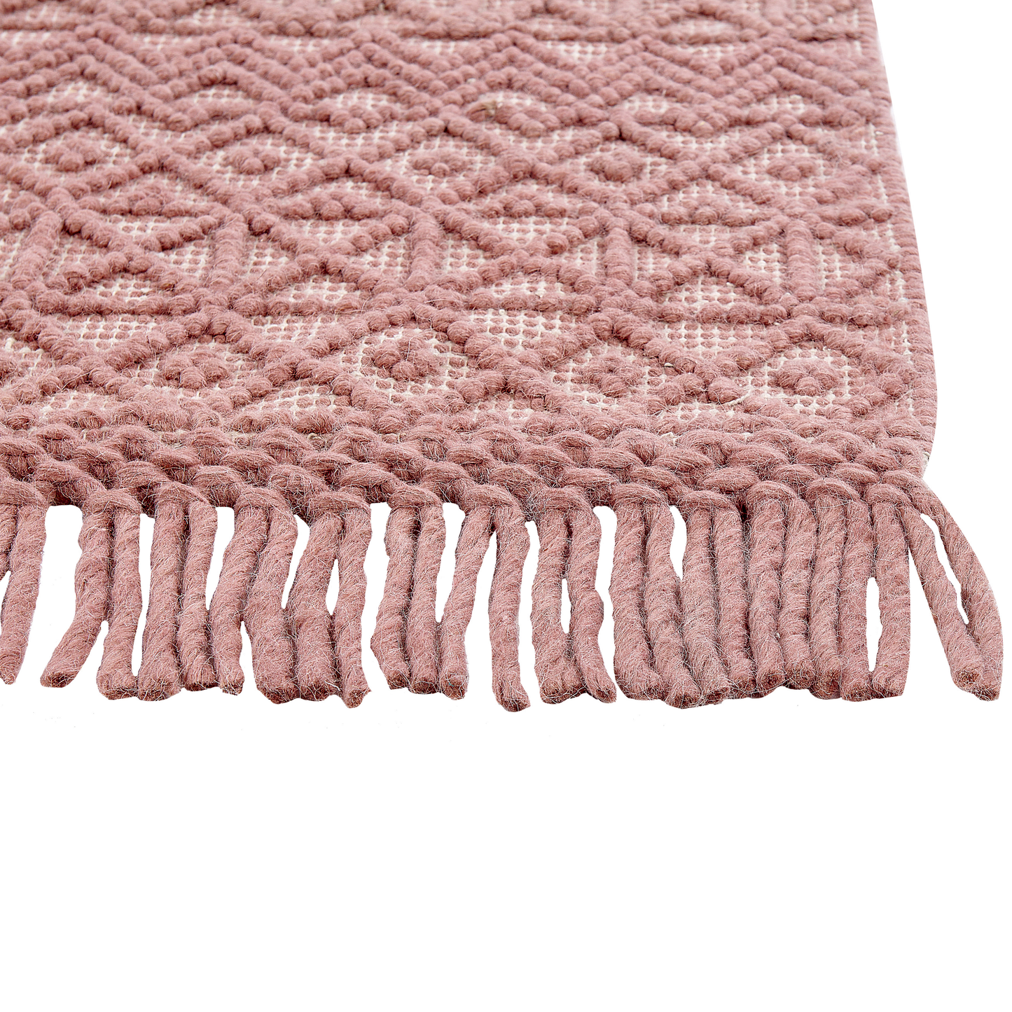 Teppich Wolle rosa 160 x 230 cm Kurzflor ALUCRA