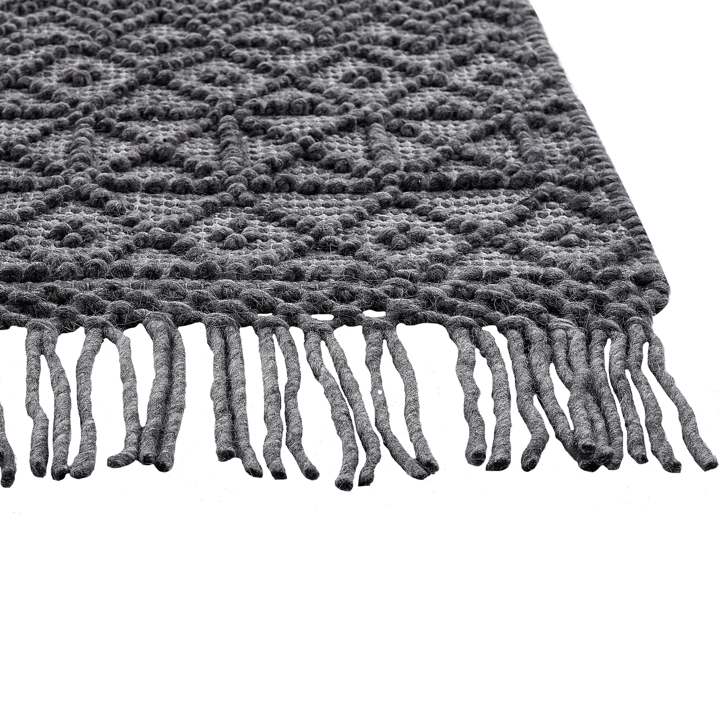 Teppich Wolle schwarz 160 x 230 cm Kurzflor ALUCRA