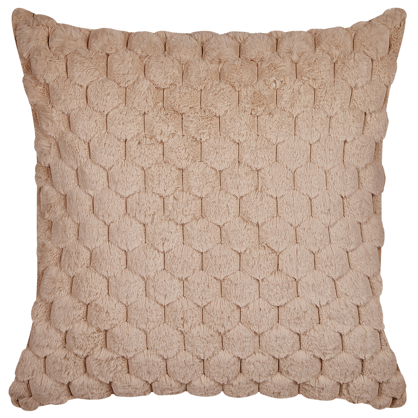 Dekokissen 2er Set PURSLANE Webpelz 43 x 43 cm Sandbeige Geometrisches Muster