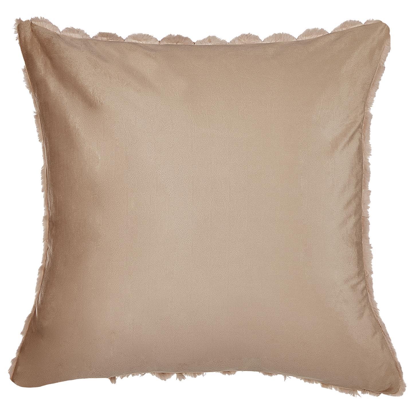 Dekokissen 2er Set PURSLANE Webpelz 43 x 43 cm Sandbeige Geometrisches Muster