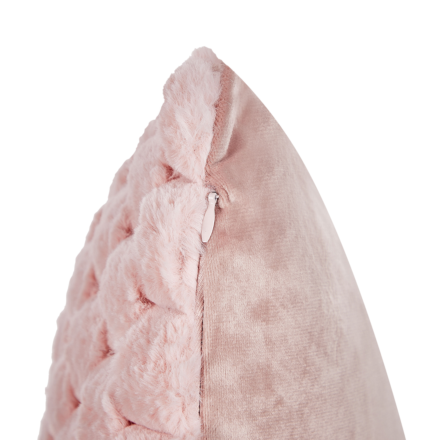 Dekokissen 2er Set PURSLANE Webpelz 43 x 43 cm Pastellrosa Geometrisches Muster