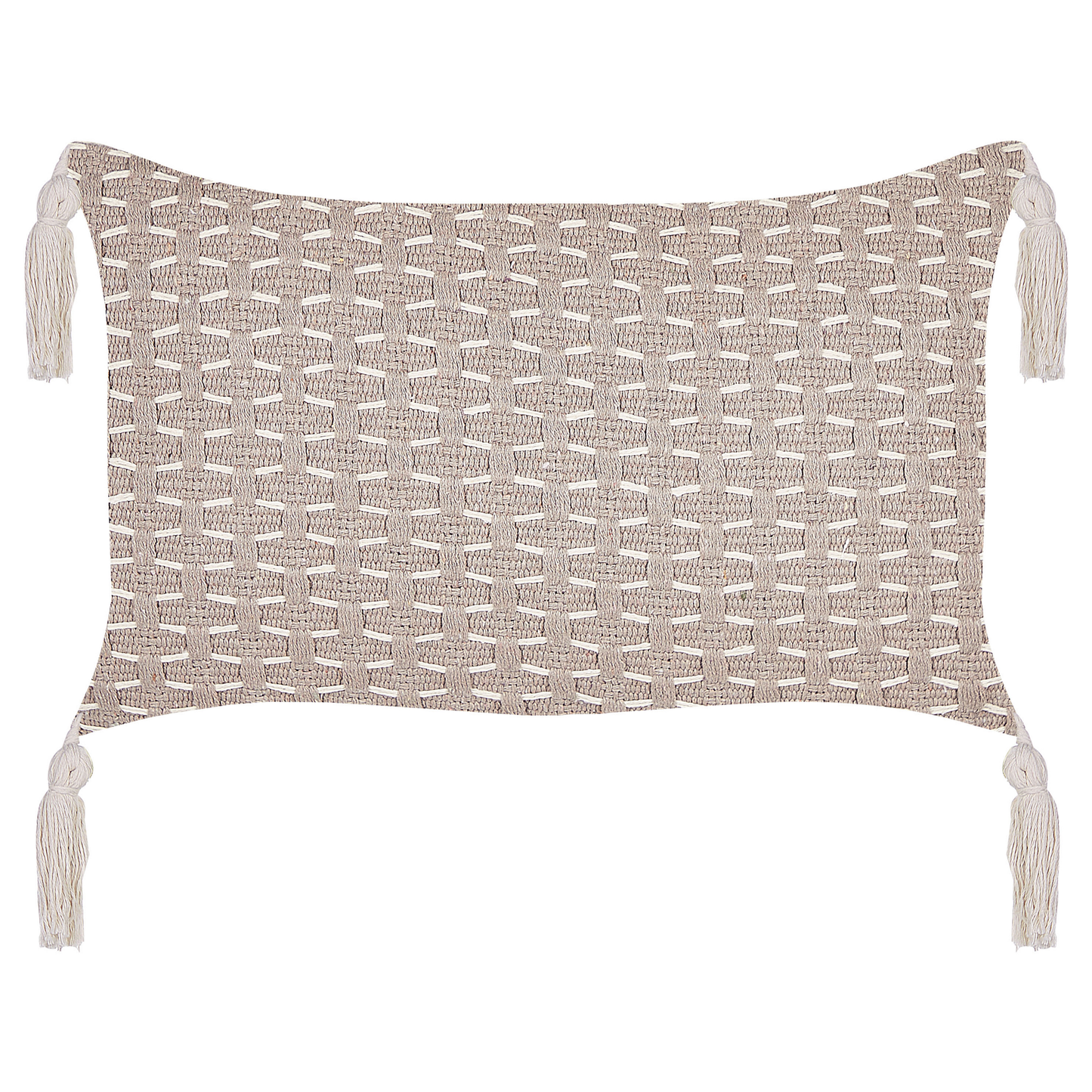 Dekokissen 2er Set HAKONE 45 x 25 cm Taupe Geometrisches Muster