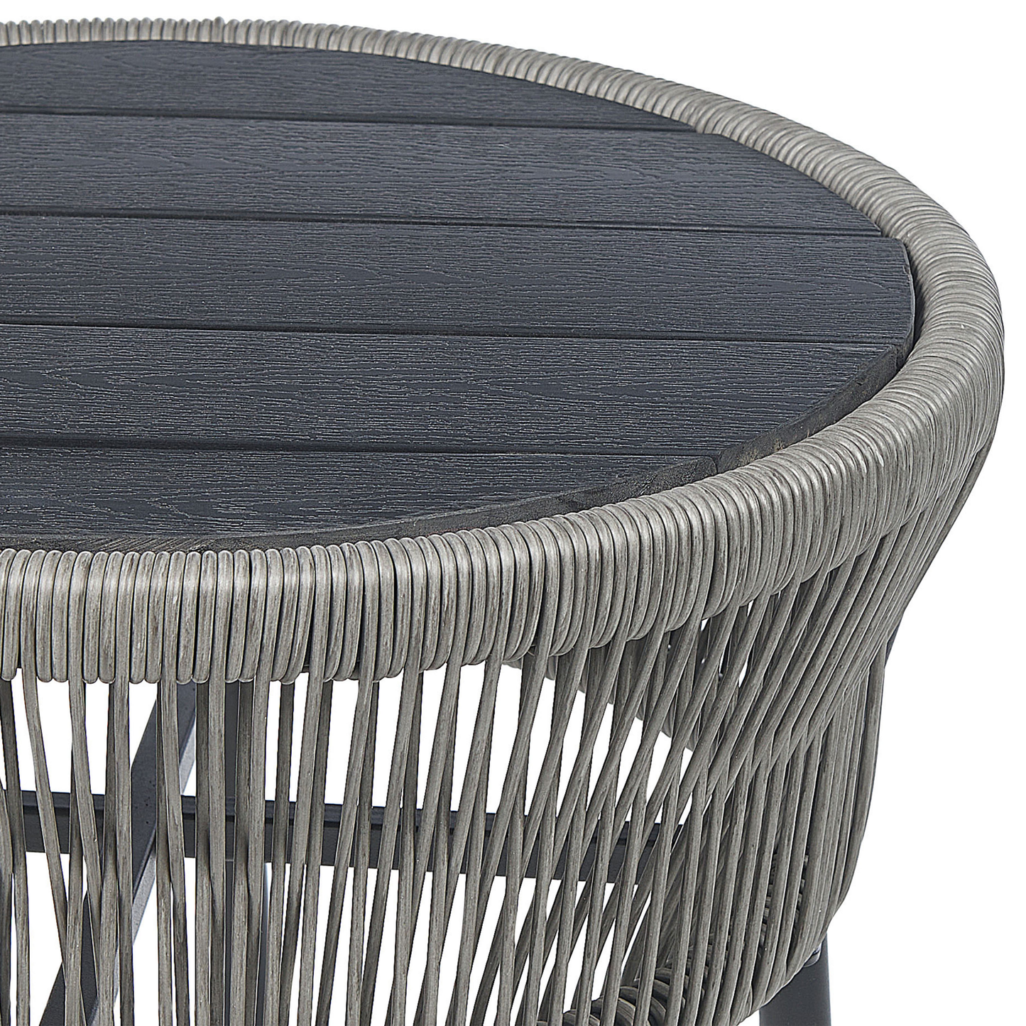 Bistro Set inkl. Kissen GARGANO Polyrattan Grau