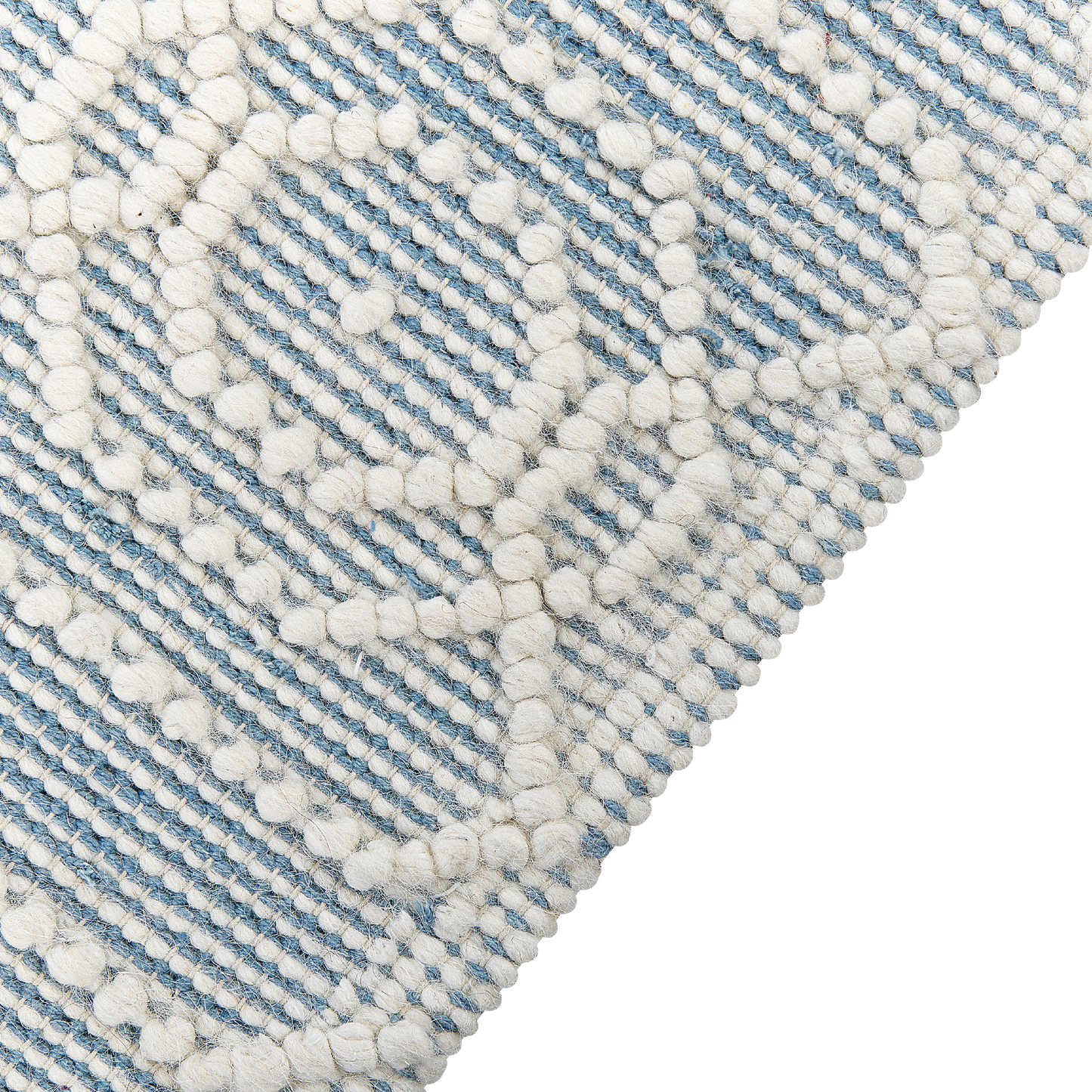Teppich Wolle blau / weiss 160 x 230 cm Fransen Kurzflor ORHANELI