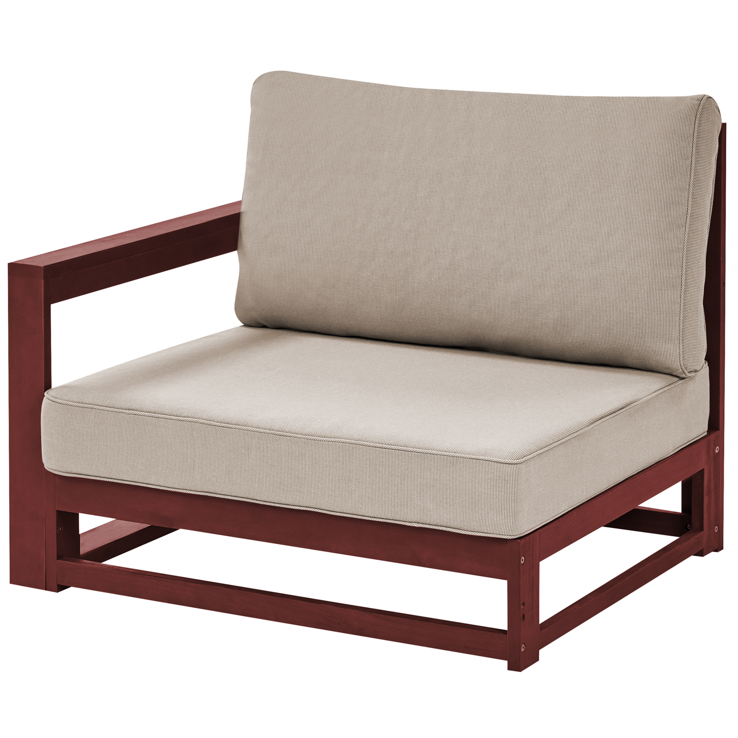 Lounge Set mit Tisch 5-Sitzer TIMOR modular Akazienholz Dunkelrot