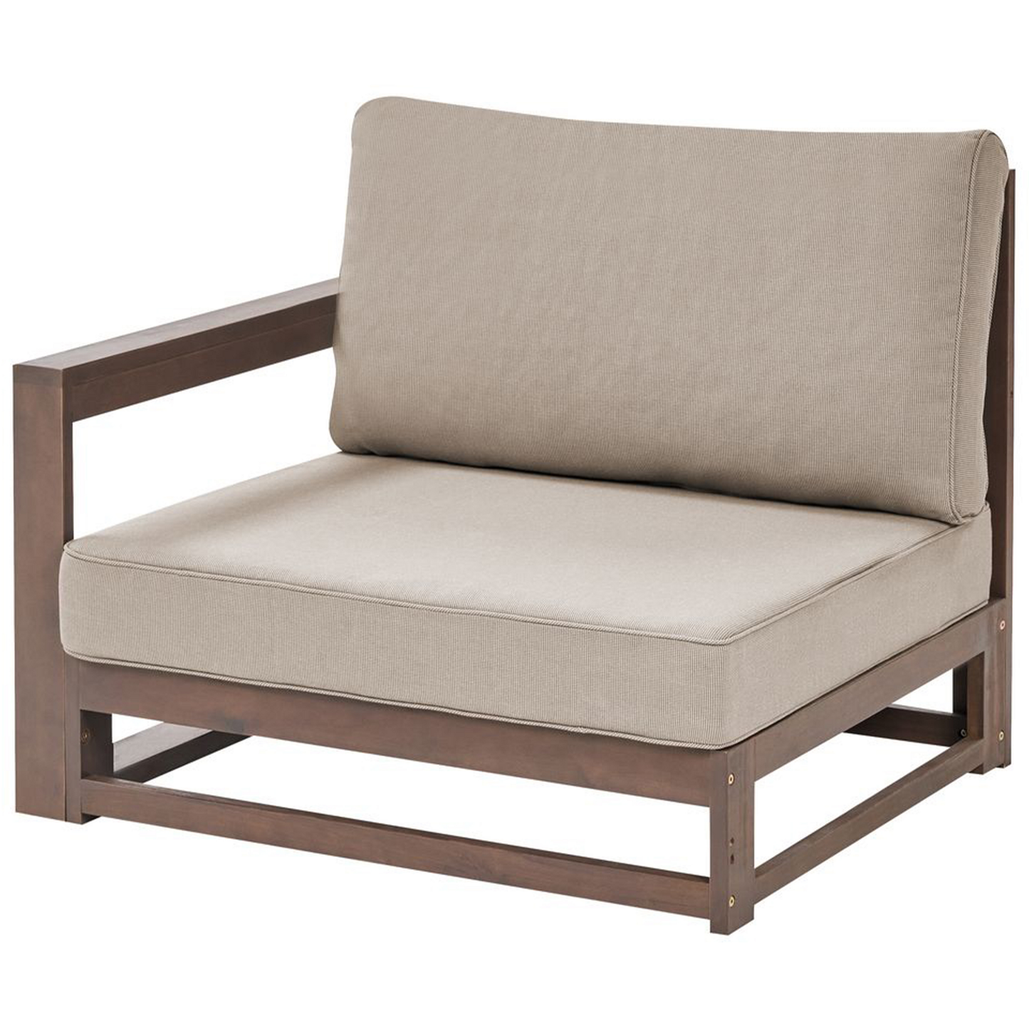 Lounge Set Akazienholz dunkelbraun 4-Sitzer rechtsseitig modular Auflagen taupe TIMOR II