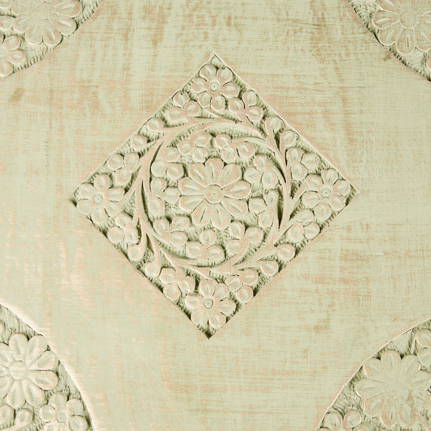 Beistelltisch 2er Set Mangoholz hellgrün / gold quadratisch BELIDHA