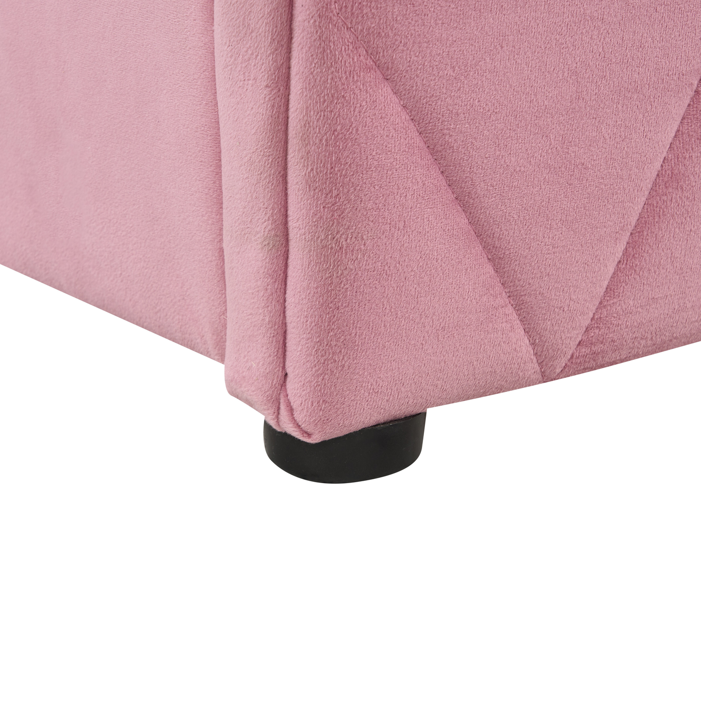 Bett mit Stauraum Samtstoff ROCHEFORT 140 x 200 cm Rosa
