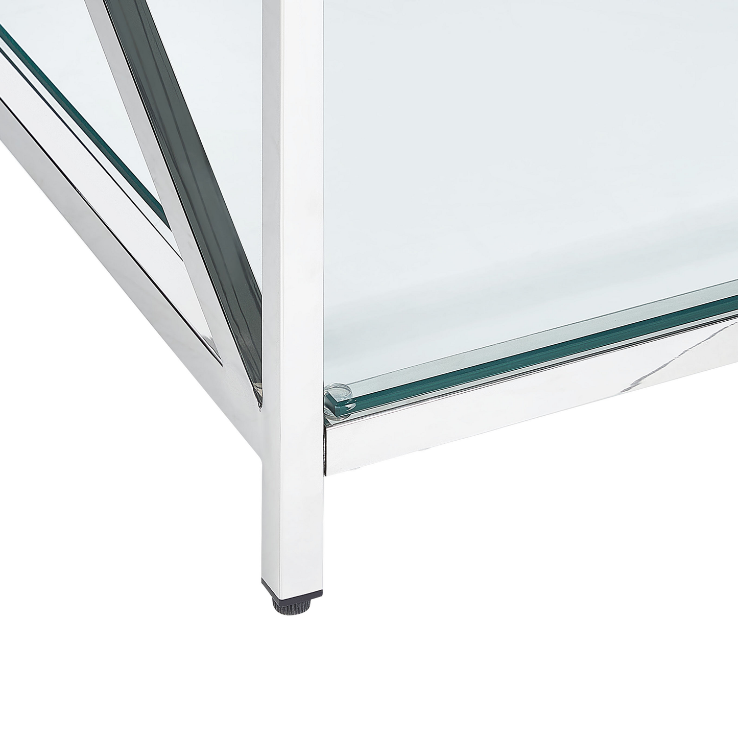 Couchtisch Glas silber rechteckig 60 x 120 cm AUDET