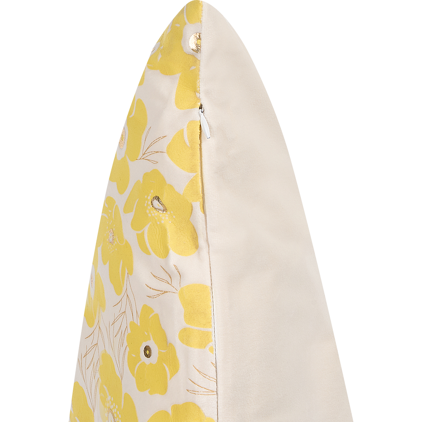 Dekokissen 2er Set TRITELEIA Samtstoff 45 x 45 cm Gelb Blumenmuster