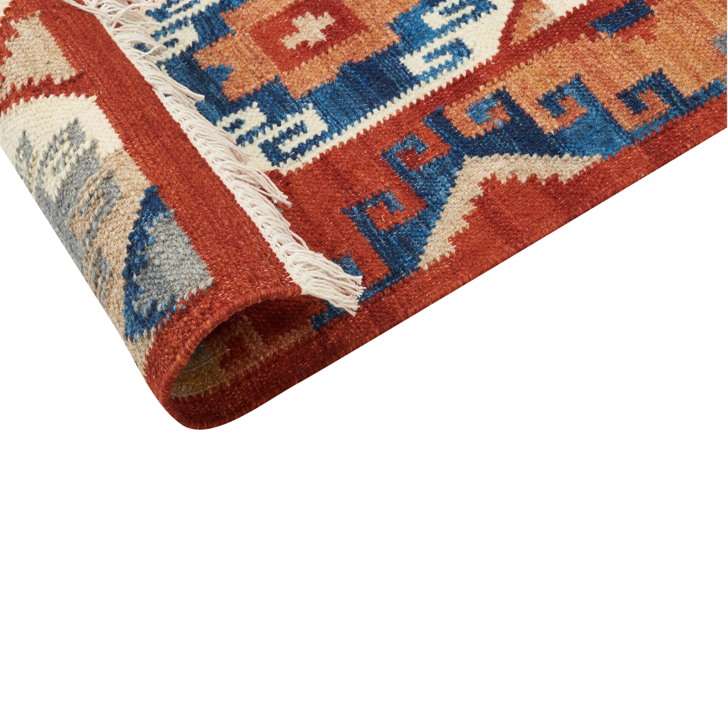 Kelim Teppich Wolle mehrfarbig 200 x 300 cm orientalisches Muster Kurzflor LUSARAT