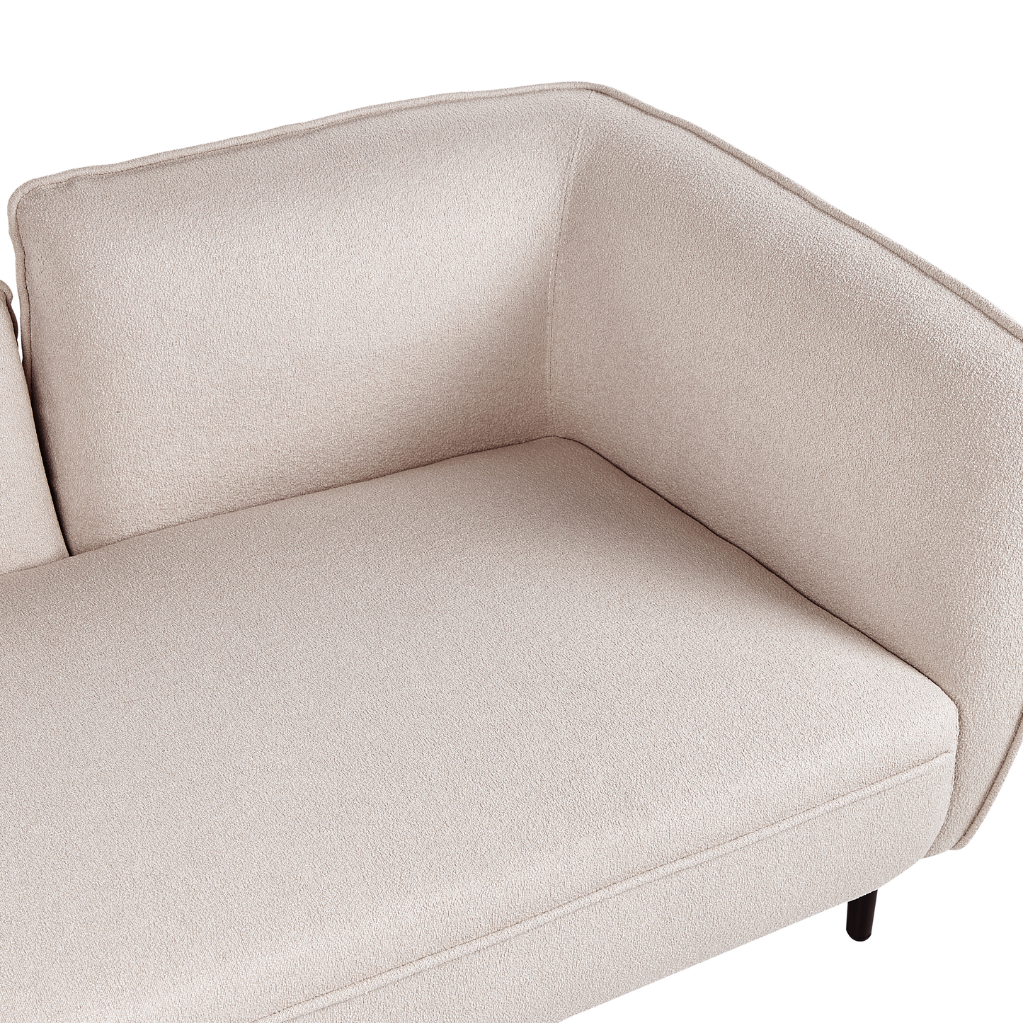 Chaiselongue Bouclé hellbeige rechtsseitig CHEVANNES