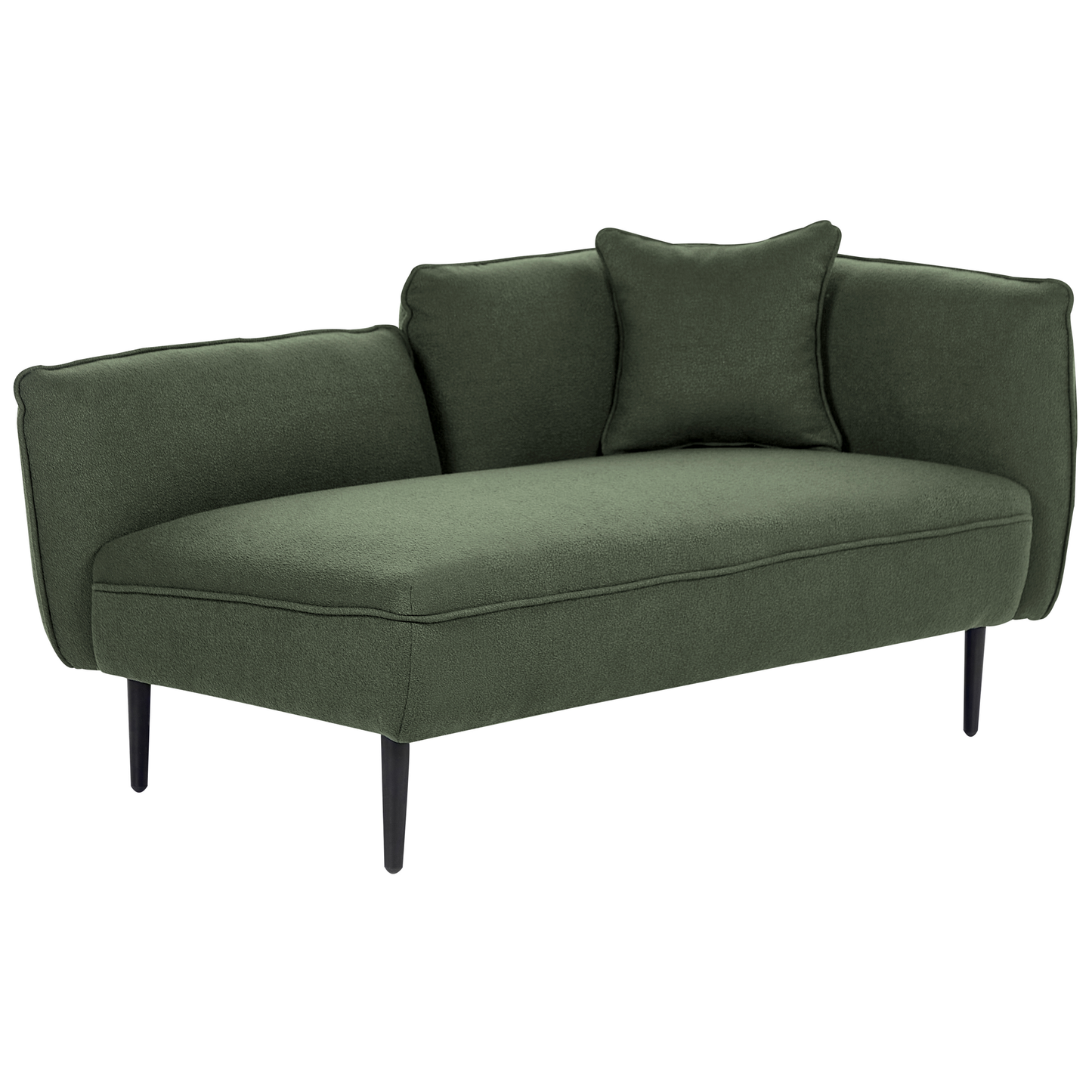 Chaiselongue Bouclé dunkelgrün rechtsseitig CHEVANNES