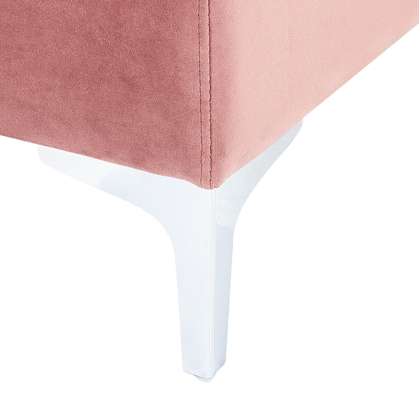 Ecksessel Samtstoff rosa mit Metallbeinen EVJA