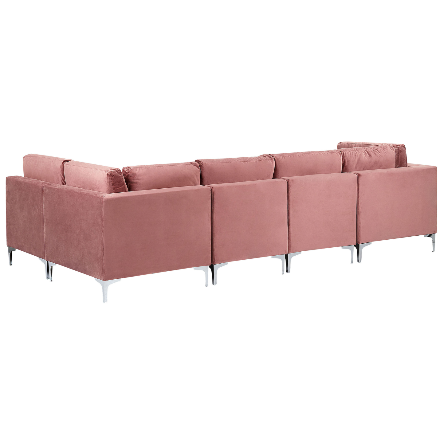 5-Sitzer Ecksofa Samtstoff rosa linksseitig EVJA