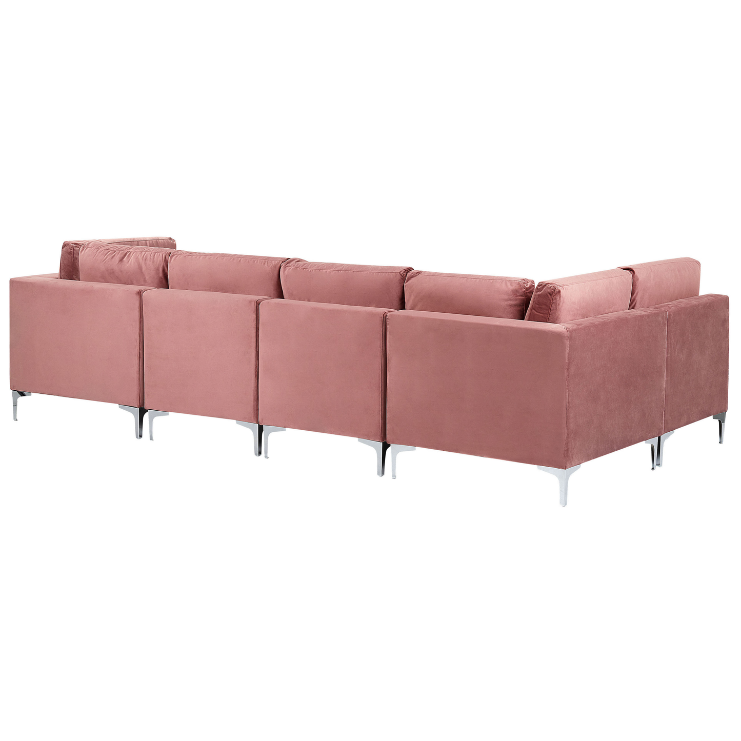5-Sitzer Ecksofa Samtstoff rosa rechtsseitig EVJA