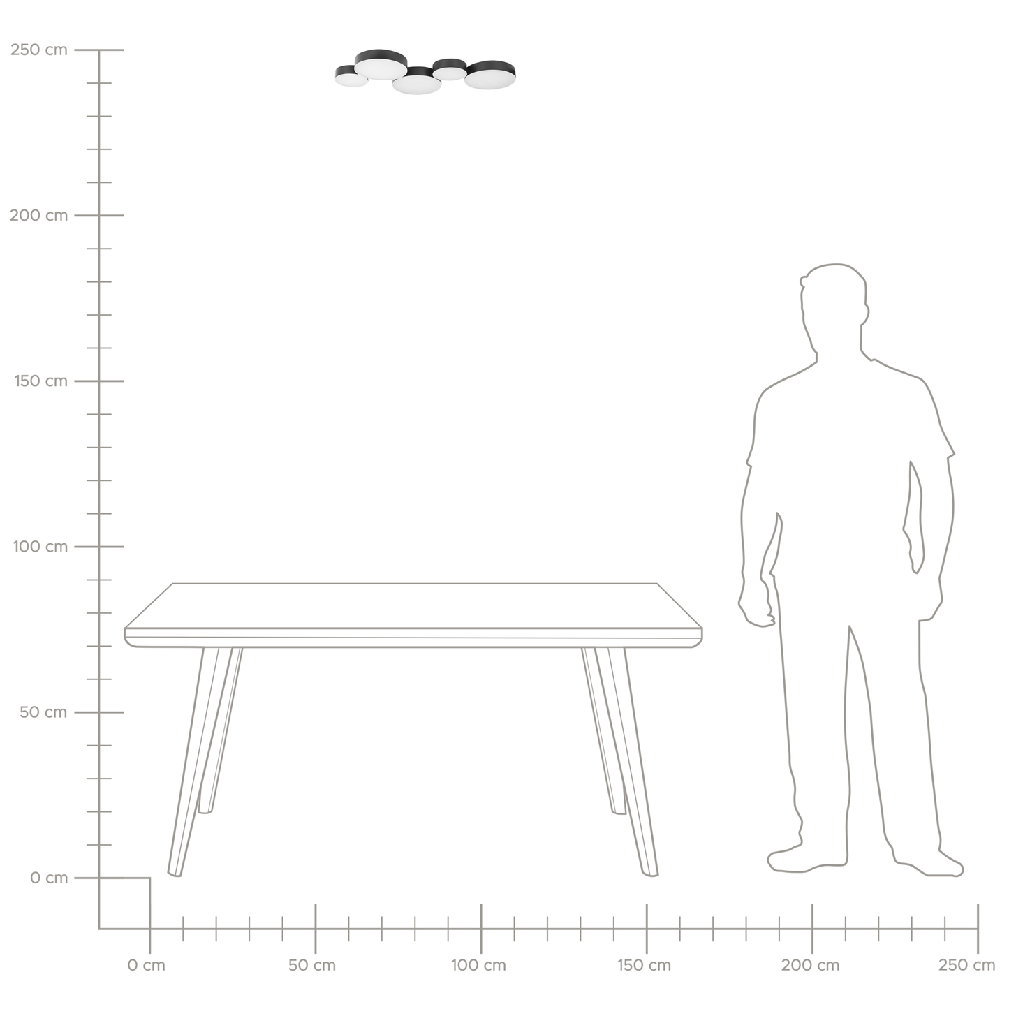 LED Deckenlampe LUGA Metall Schwarz