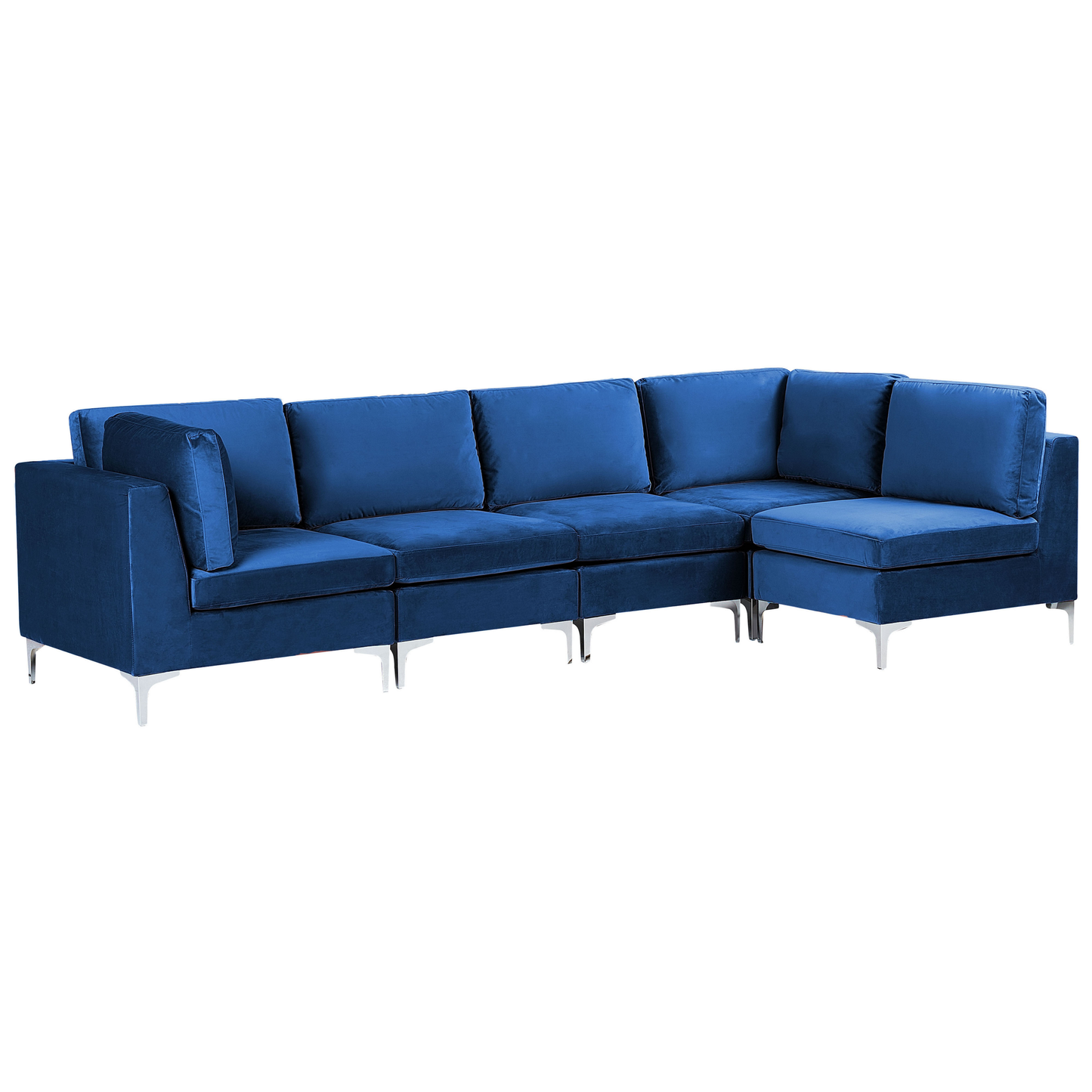 5-Sitzer Ecksofa Samtstoff marineblau linksseitig EVJA