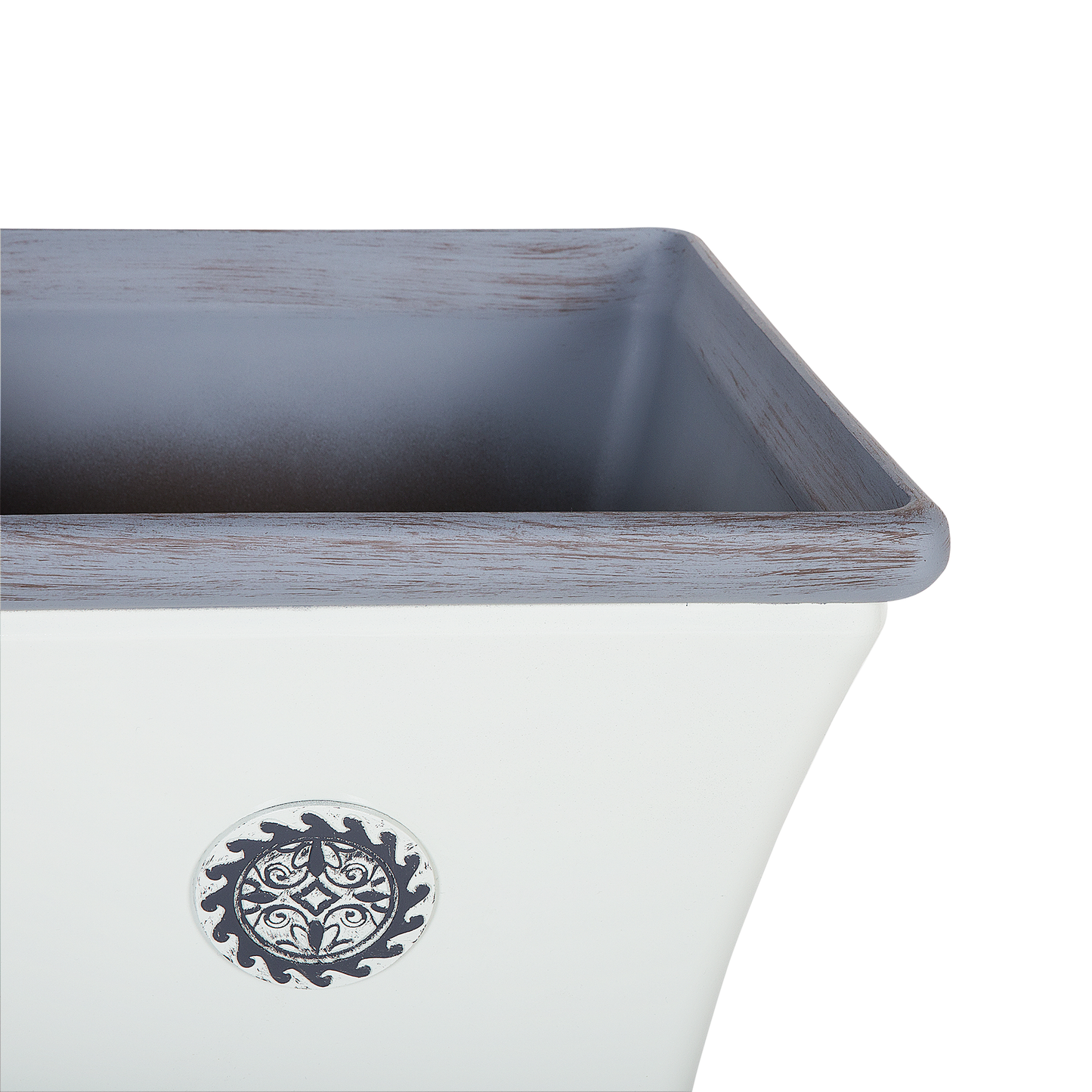 Set mit 2 Blumentöpfen ELATEIA Stein 43 cm Weiss