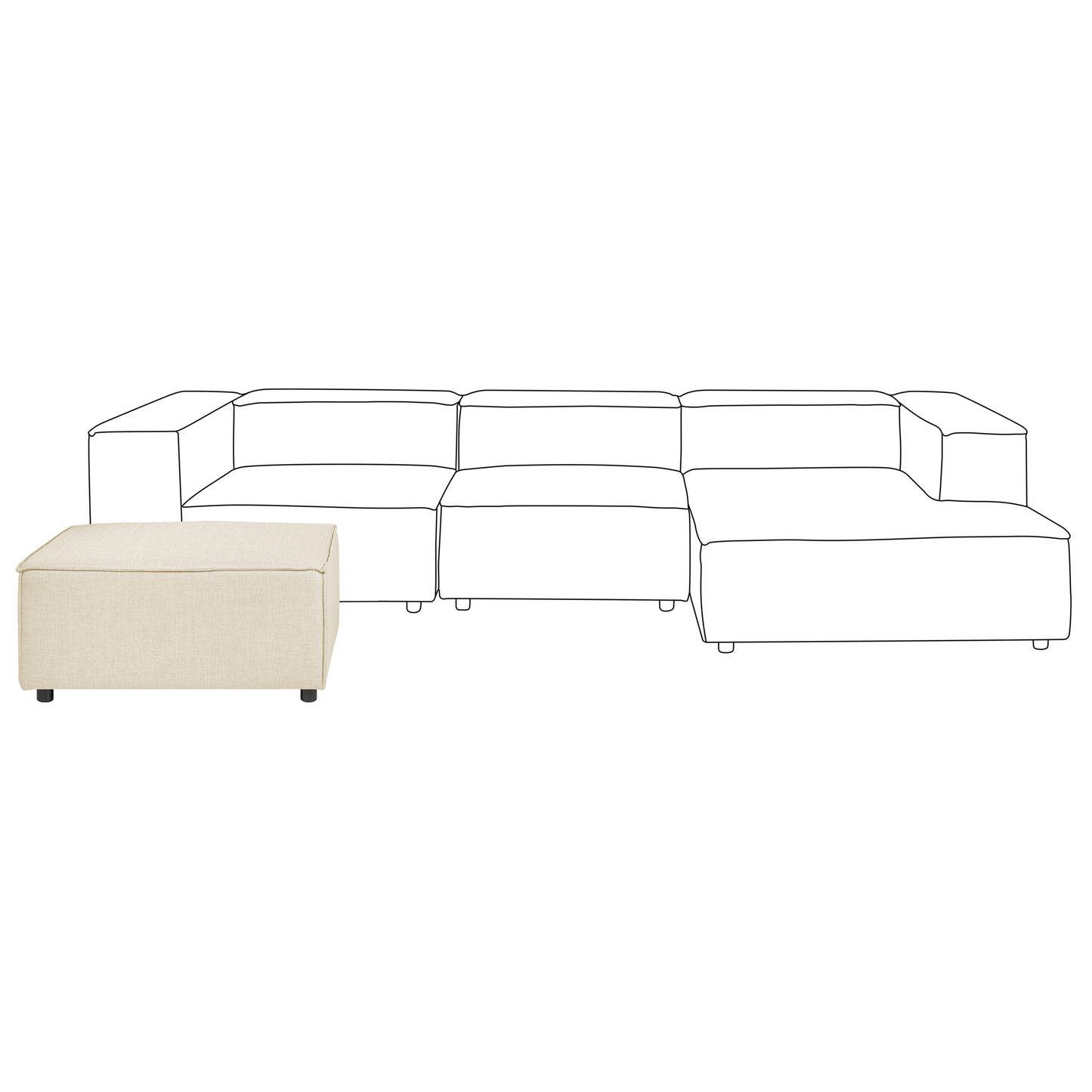 Ottomane APRICA Kunstleinen Beige