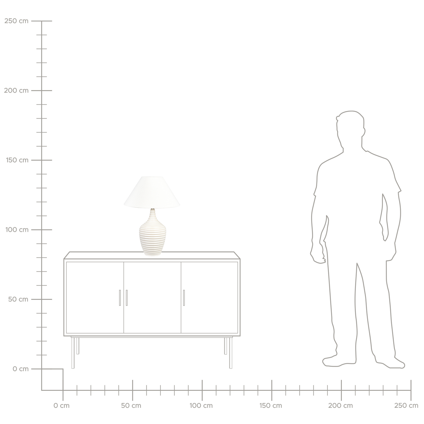 Tischleuchte CELESTE Keramik Beige