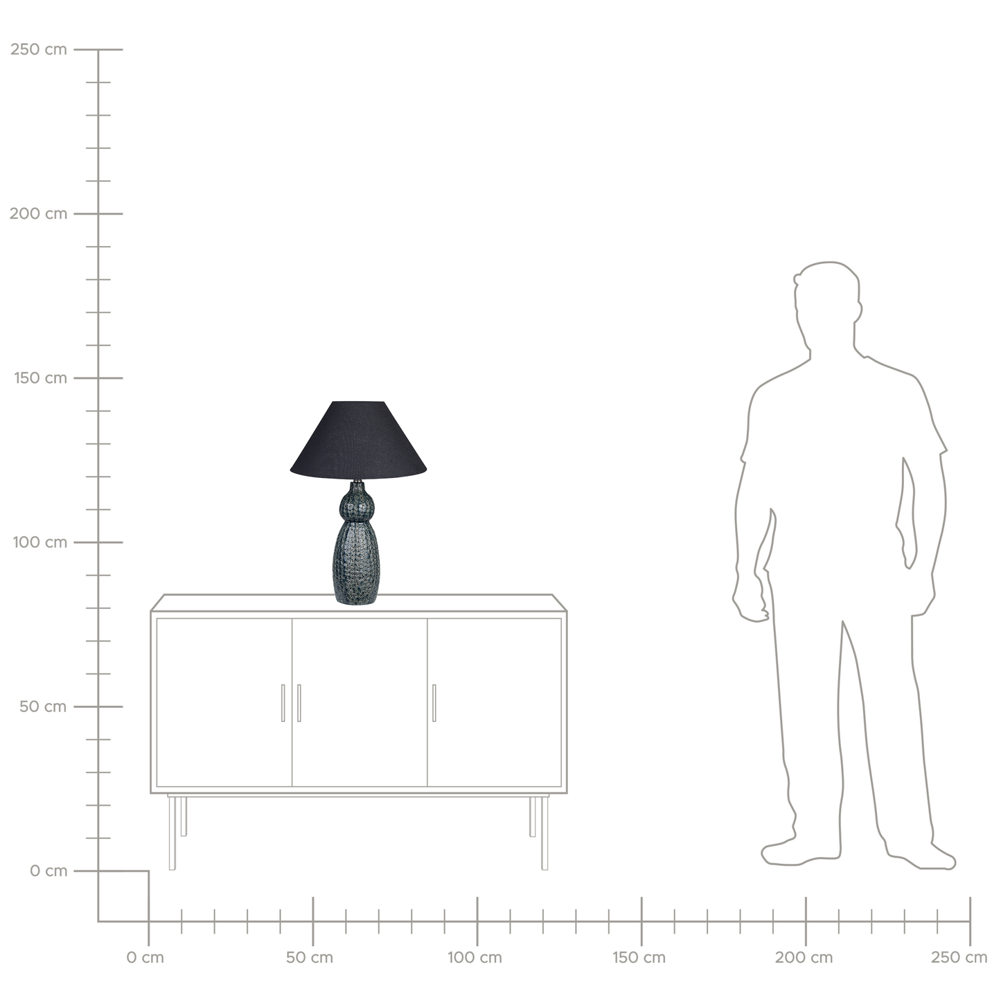 Tischleuchte MATINA Keramik Schwarz