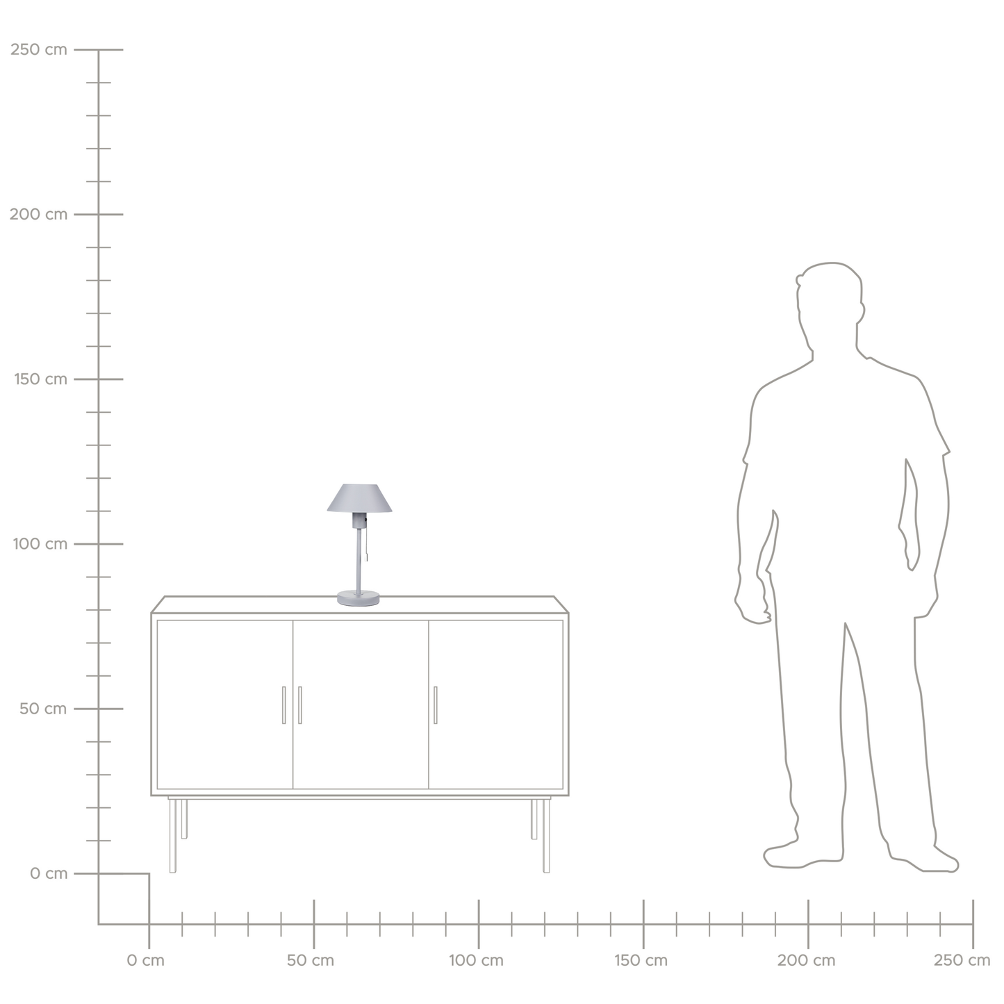 Tischleuchte CAPARO Metall Hellgrau