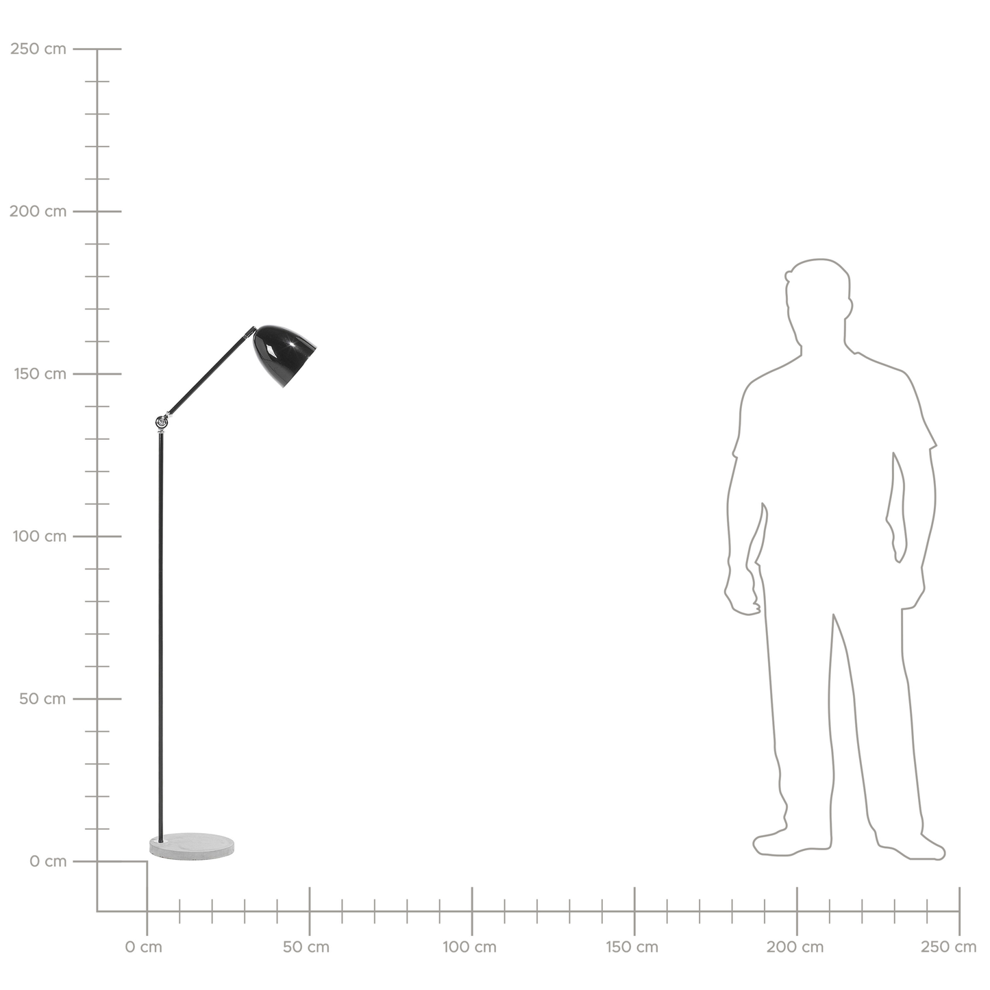 Stehlampe schwarz 165 cm Glockenform CHANZA
