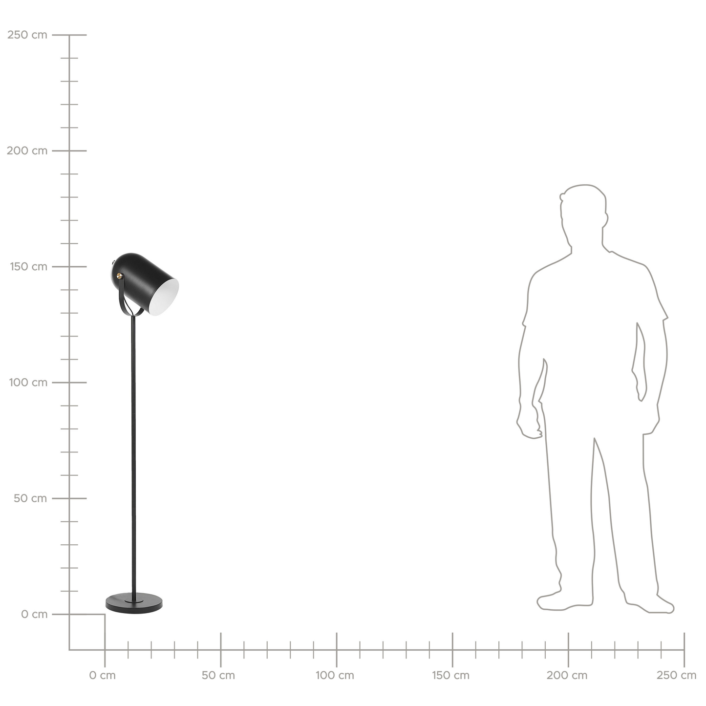 Stehlampe TYRIA verstellbar Metall Schwarz