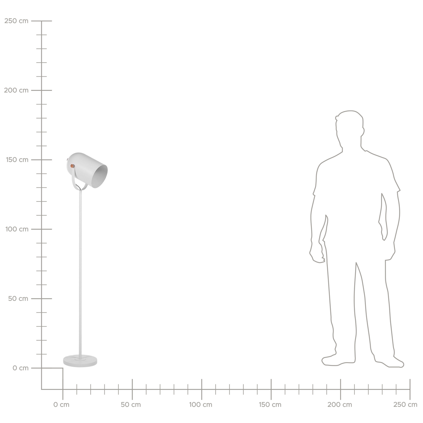 Stehlampe TYRIA verstellbar Metall Weiss