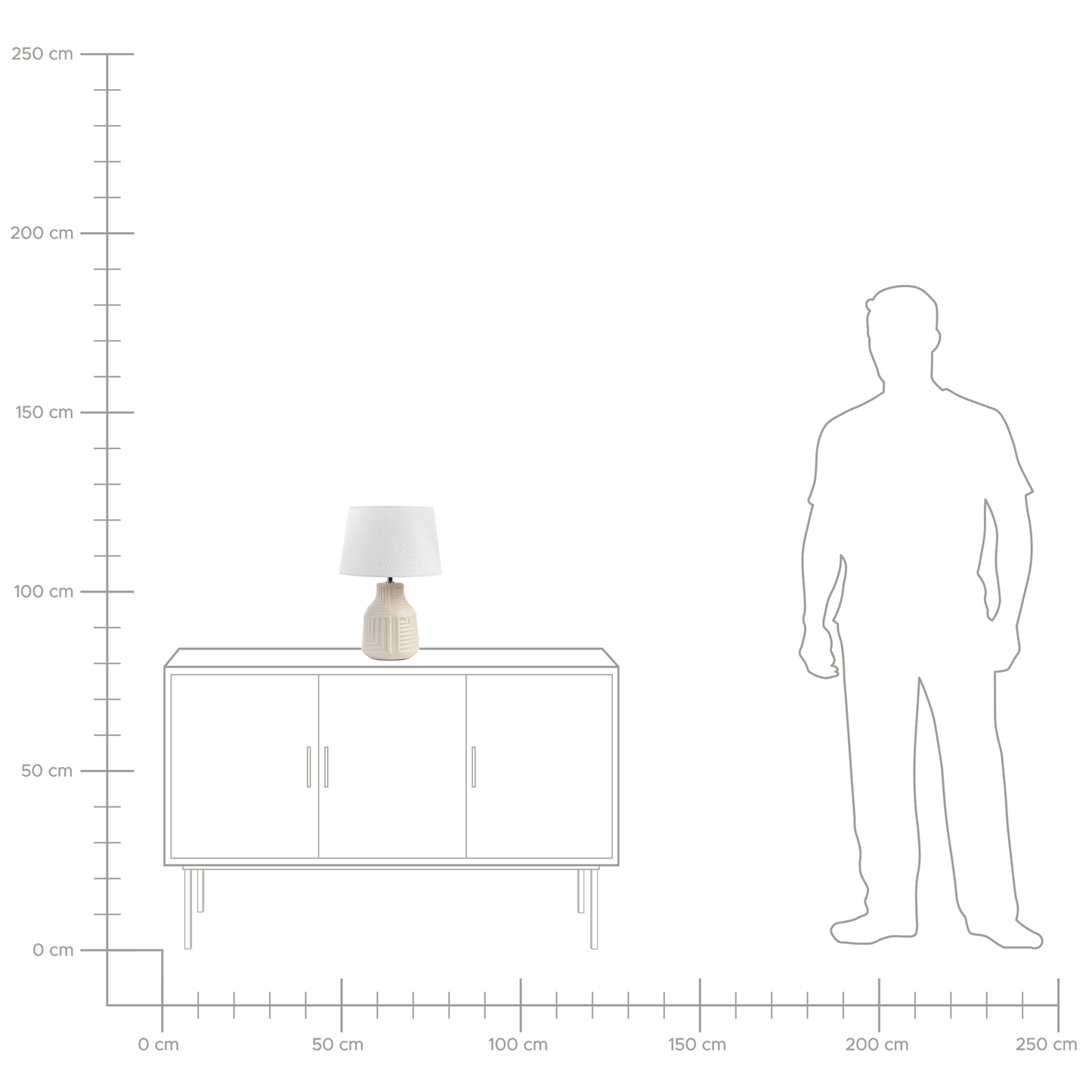 Tischlampe aus Keramik Beige OZAMA