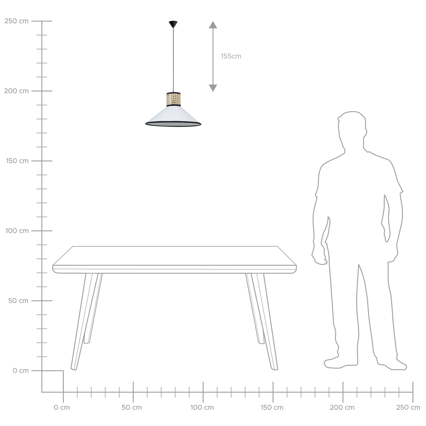 Hängelampe MANTUA Rattan Weiss