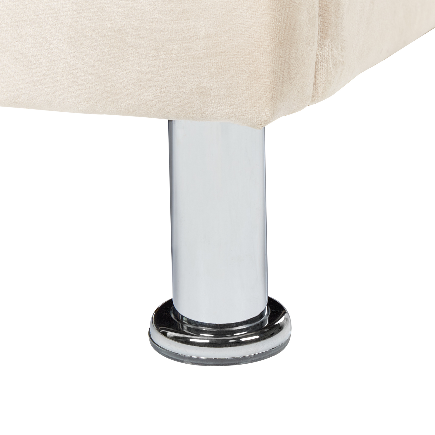 Bett mit Stauraum Samtstoff METZ 90 x 200 cm Beige