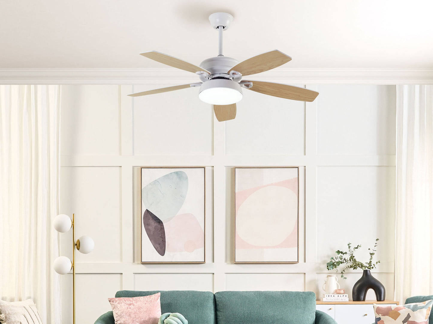 Deckenventilator mit Licht LOGAN mit Fernbedienung Weiss