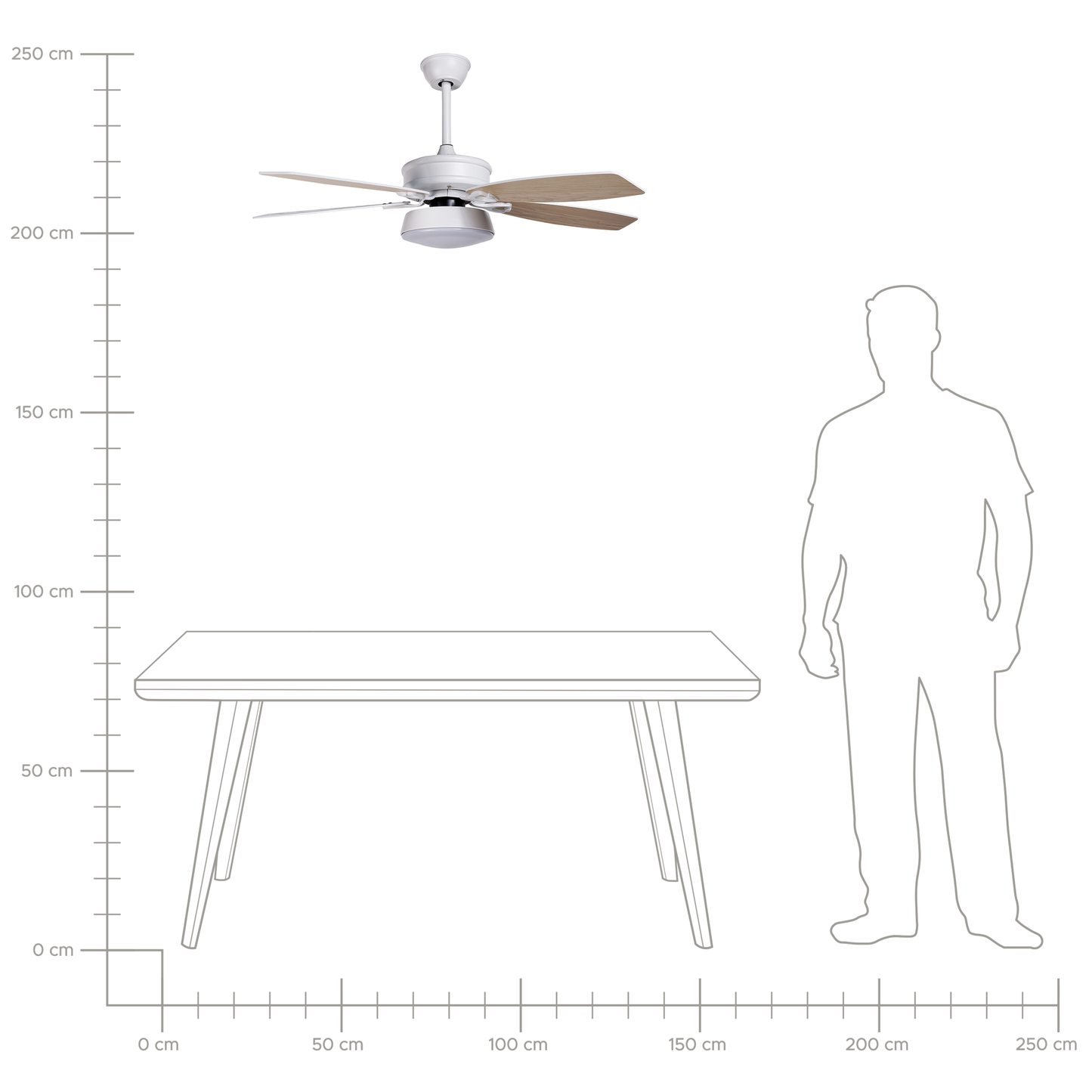 Deckenventilator mit Licht LOGAN mit Fernbedienung Weiss