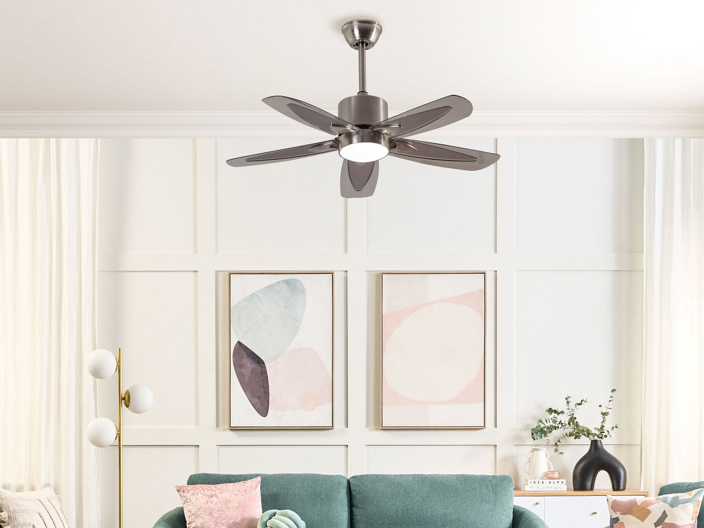 Deckenventilator mit Licht COYOTE mit Fernbedienung Silber